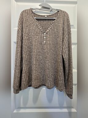 Women's Cozy Ribbed V-Neck Lounge Set